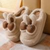 Fashion Winter Women's Slippers Plush Warm Indoor Anti Slip Comfortable Cute Home Platform Couple Cotton Shoes Korean Chanclas Mujer