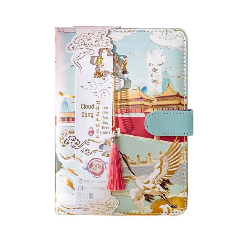 Retro Color Magnetic Buckle Notebook - Jincheng Yunge Series: Classical Architecture Diary - Perfect Student Gift