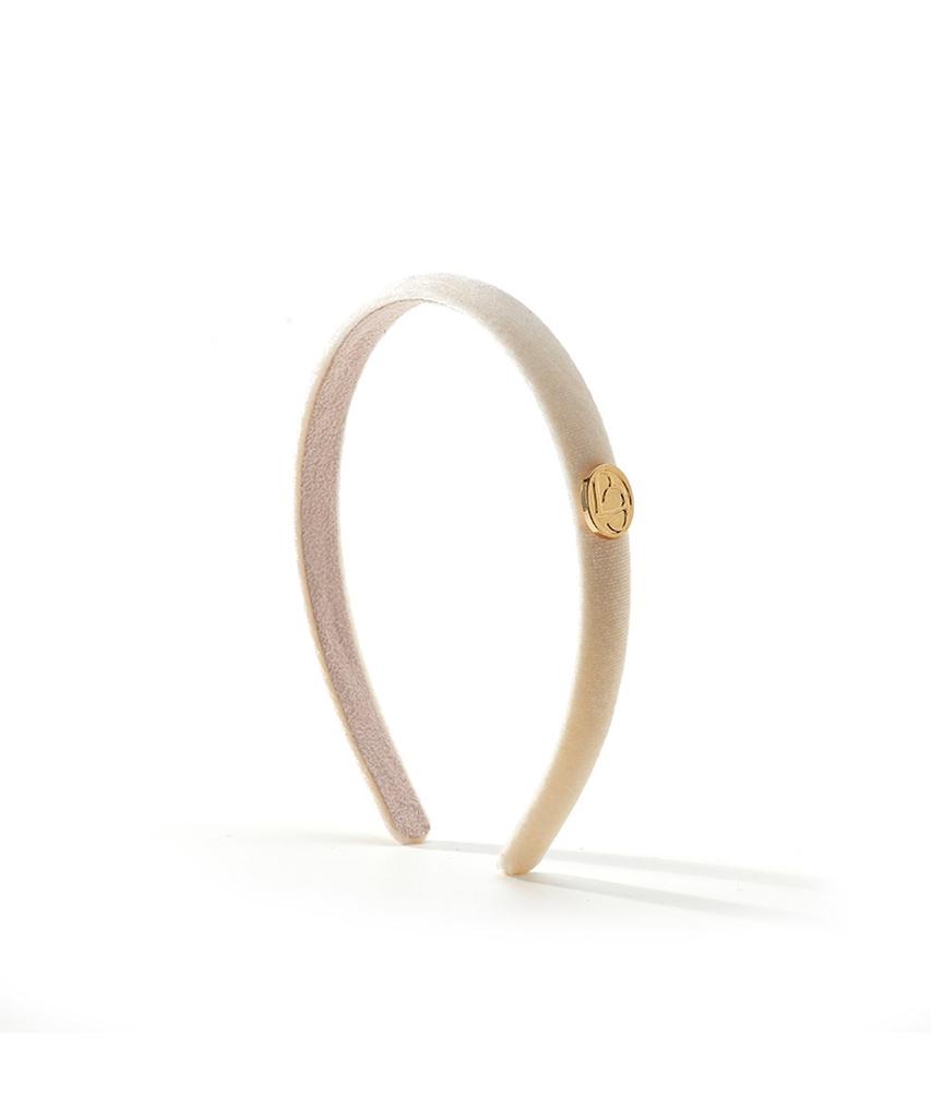 Findelise Lb Logo 1T White Velvet Hairband