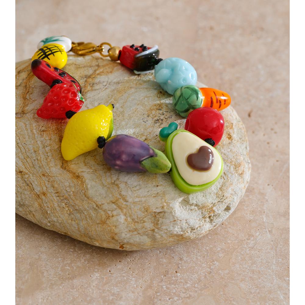Eetit Plastic Ceramic Fruit Watermelon Chain Sweet Bracelet Bangle Stylish Sweet Design Stainless Steel Arrivals Jewelry Gift