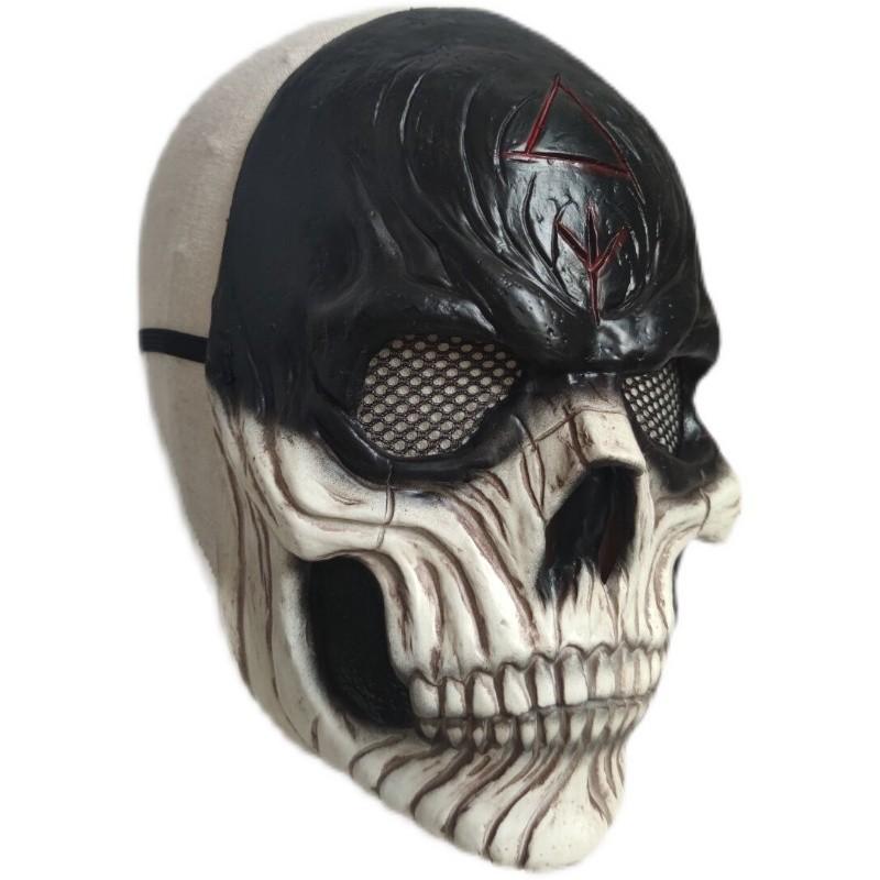 Halloweenská hororová krvavá maska lebky válečníka