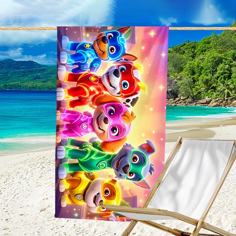 1pc Paw Paw21 Beach Towel, Beach and Seaside Swimming Pool Equipment, Fashion Pattern, Rectangular, Travel Essentials