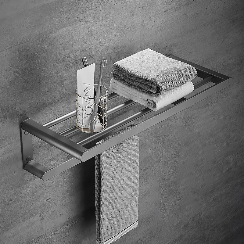 Szary Pistoletowy Aluminiowy Uchwyt na Ręczniki Łazienkowe Montowany na Ścianie Zestaw Łazienkowy Drążek na Ręczniki Uchwyt na Ręczniki Papierowe Uchwyt na Szczotkę do Toalety Akcesoria Łazienkowe