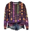 Damenmode Bedrucktes Langarm Locker Rundhals Sweatshirt Top