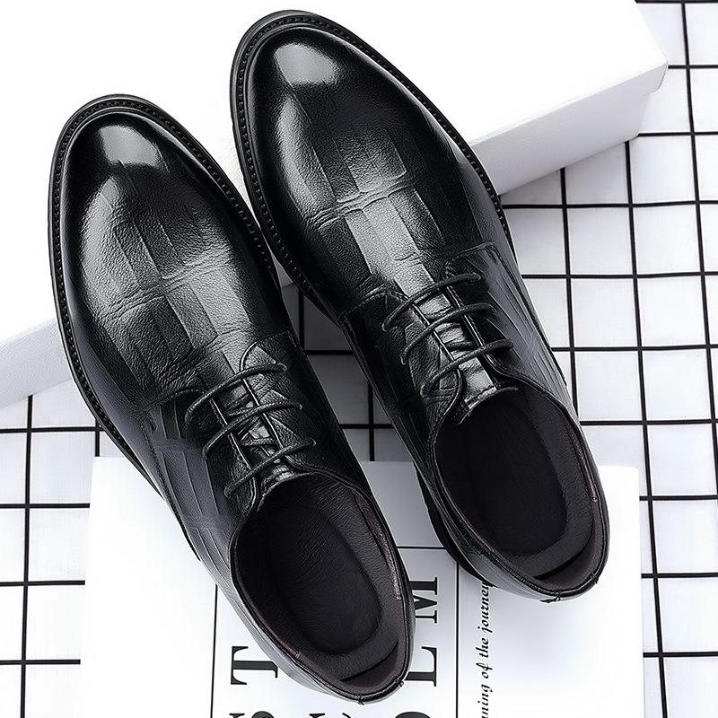 Spring New Men's Business Casual Leather Shoes Genuine Leather Dress Pointed Middle Men's Shoes Trade Single Shoes Shoes