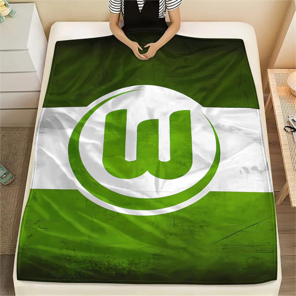 1PC VfL Wolfsburg Print Flannel Blanket, High quality All Seasons, Home Decor, Warmth and Comfort, Perfect for Christmas Gifts