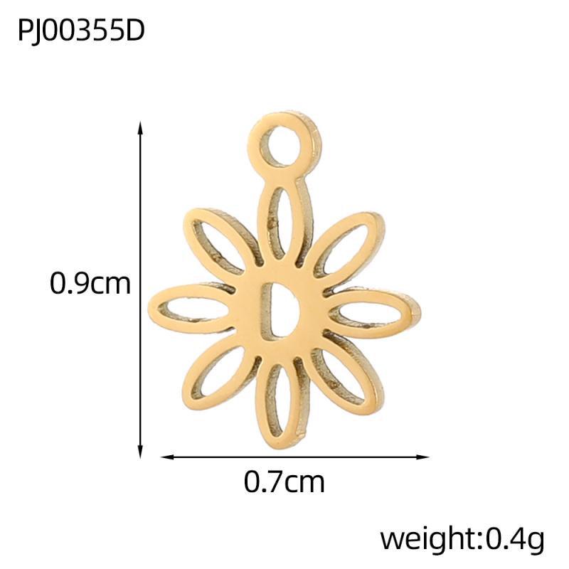 CARLIDANA2PCS DIY Butterfly Starfish Clover Flower Handmade Accessories Charm Stainless Steel Gold Plated Pendant Jewelry