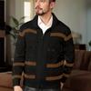 Men's Knitted Cardigan Jacket Men's Zipper Lapel Slim Outer Wear Knitted Sweater