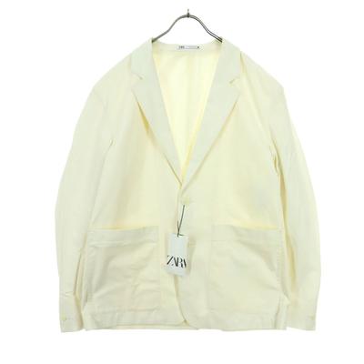 Unused Cotton Long Sleeve Thin Tailored Jacket 48 White Women Used