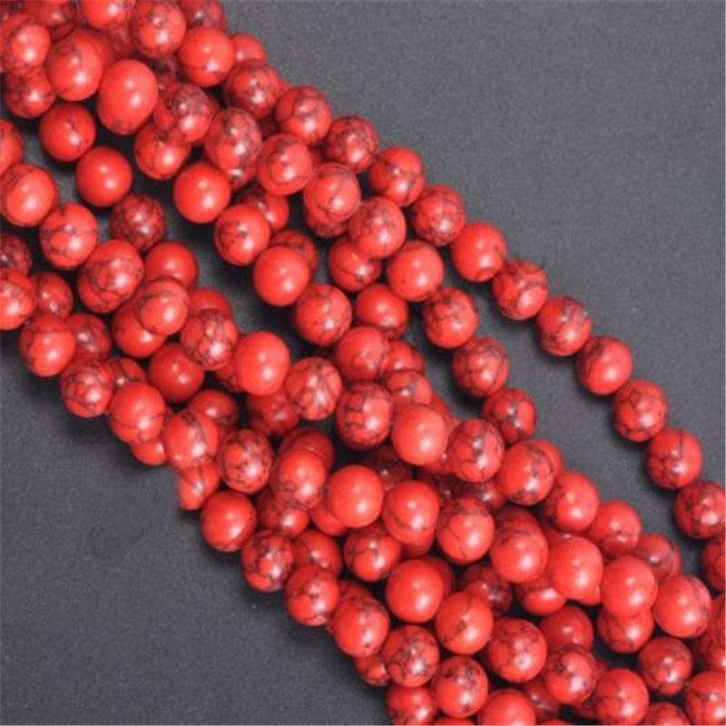 Natural Gemstone Stone Red Turquoise Beads 4 6 8 10mm Loose Spacer Beads for Jewelry Making
