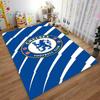 "Blauer Fußballclub Logo Teppich mit weißen Streifen für Heimdekoration" Geeignet für den Einsatz als Anti-Rutsch-Matte für Wohnzimmer, Schlafzimmer, Sofas