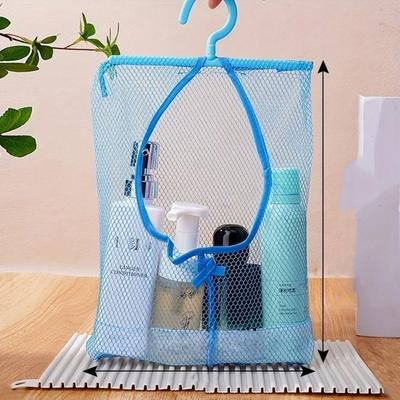 1pc Hangable Storage Mesh Bag | Multi-Purpose Clothespins Organizer, Polyester, Suitable For Kitchen And Bathroom, Drying And Storage Supplies