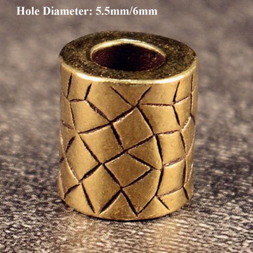 Charms Cylindrical Ring Retro Bead Handmade Paracord Bead  EDC Outdoor Tool