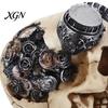 Halloween Prank Props Hip-hop Headphone/Steampunk Skull Figurine, Resin Skeleton Statue, Vintage Ornament for Party Haunted House & Home Decors