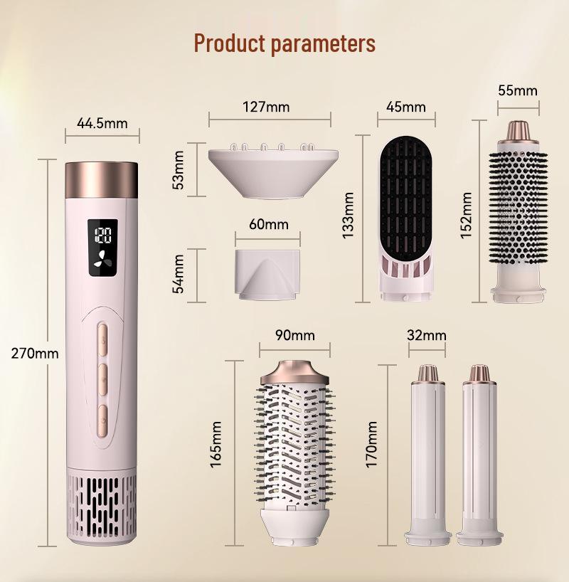 8-in-1 High-Speed Negative Ion Hair Dryer & Styler: Quick-Dry, Curl, Straighten, Hot Air Comb