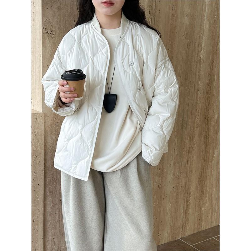 Johnature Winter Women Down Jacket With 90% White Duck Down Lightweight Diamond Pattern Warm Comfortable Casual Coats