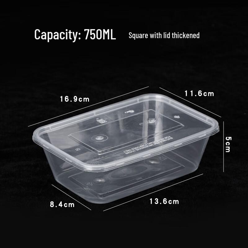Deshangyuan Disposable Transparent Plastic Meal Prep Containers with Lids