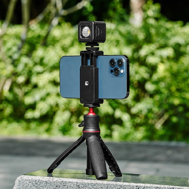 1 Set Rotatable Vlog Tripod 360 Degree Rotating Ballhead with Phone Mount Clamp for Travel Photography
