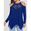 Spring and Autumn Women's Blouse Lace Stitching Strapless Long-sleeved T-shirt Casual Tops