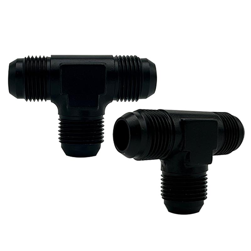 4AN 6AN 8AN 10AN 12AN Hose Tee Connector Fitting Male To Male Female Tee On Side Thread Fitting Adapter Junction Coupler Black