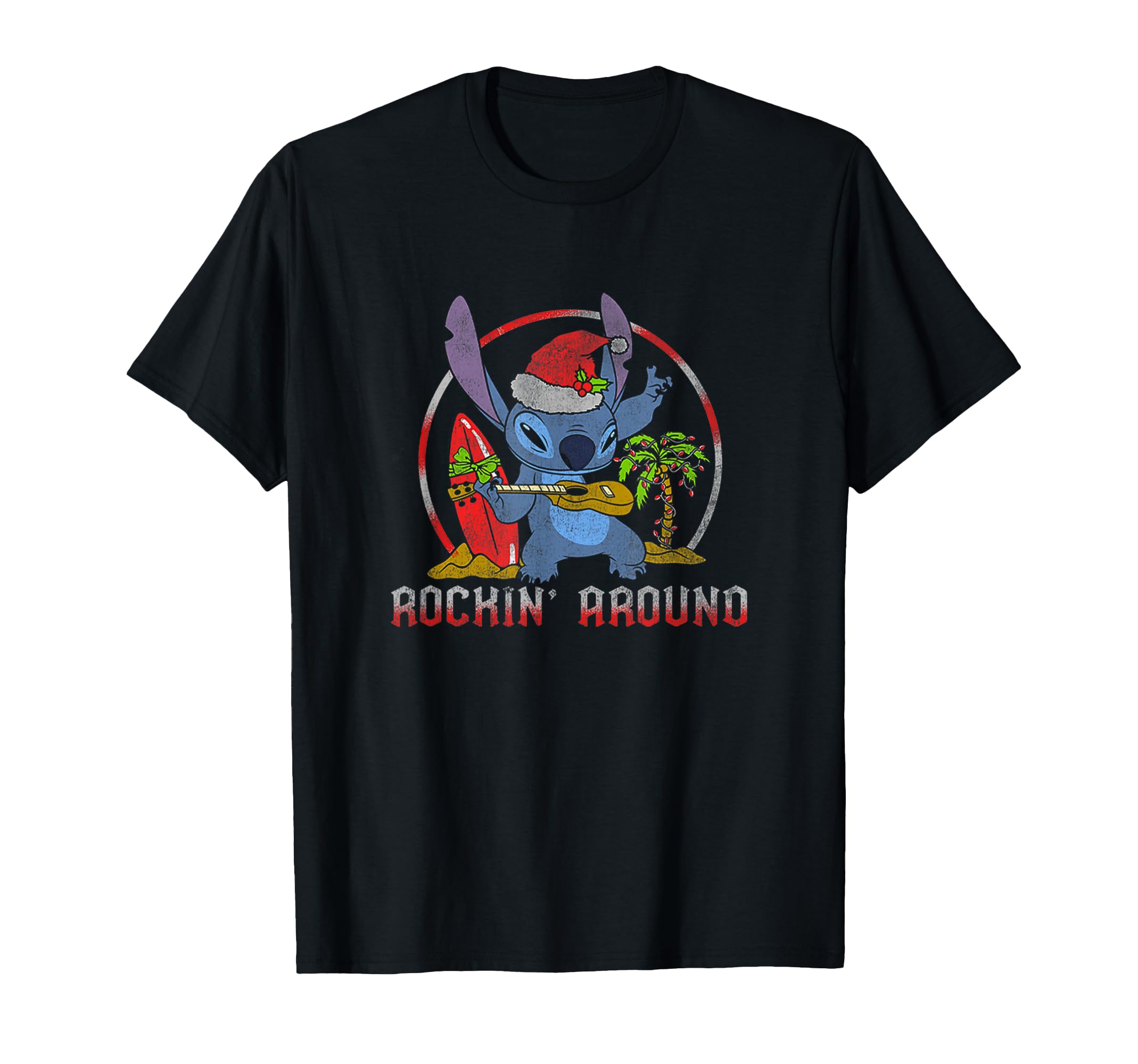 

Disney Lilo Stitch Christmas Around Vintage Stitch & Rockin T-Shirt чёрный
