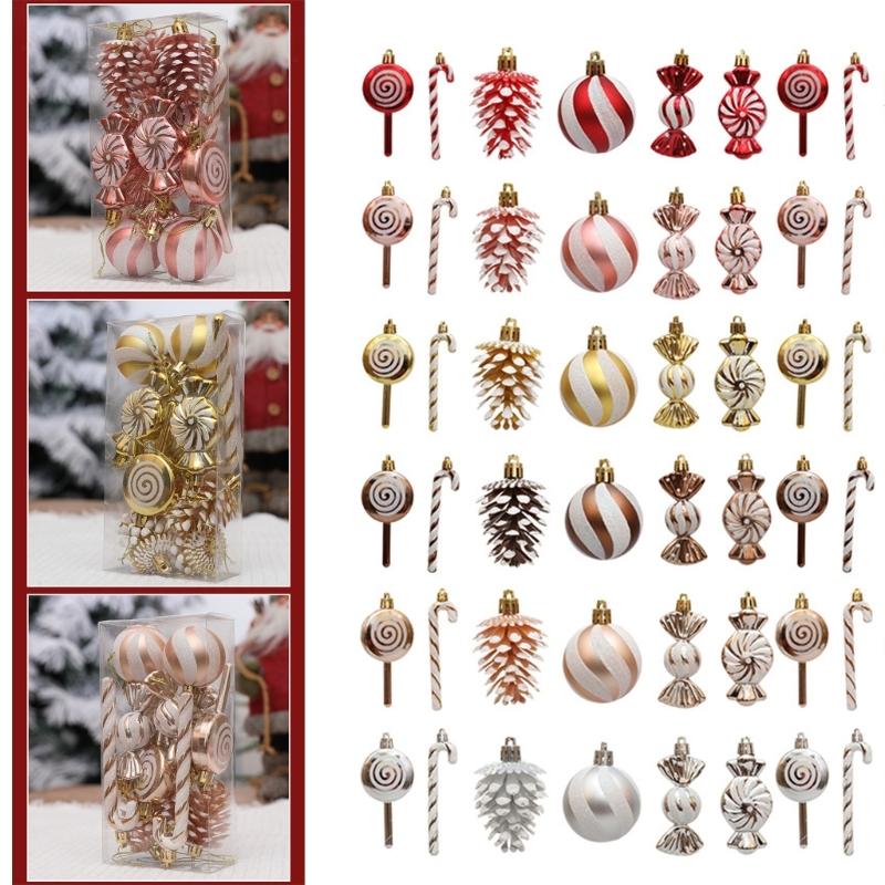 Set of 13 Hand Painted Christmas Ornament Portable Christmas Tree Hanging Ornament Set Functional Home Decoration
