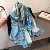 Blue Flower Yayun Printed Fragrant Cloud Yarn Spring and Summer New Silk Scarf Large Long Scarf Travel Shawl Sun Protection Women's Scarf Headscarf
