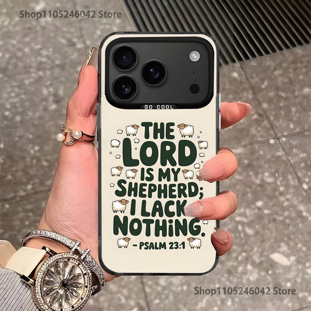 Jesus Bible Verses Black Matte Shockproof CoverPhone Case For iPhone 17,16,15,14,13,12,11,Pro,Max,Plus