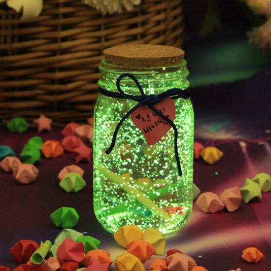 Luminous Starry Sky Glass Wish Bottle with Cork - Creative Gift for Birthdays or Women's Day