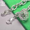 ALITREE 925 Sterling Silver Bracelet 18K Gold Round Hollow Ball Bracelets Women's Hand Chain Party Wedding Fashion Jewelry Gifts