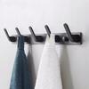 Colgador Metálico de Pared para Baño para Ropa y Toallas, Negro