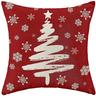 Christmas Pillowcase, Red Pillow Cover Farmhouse Snowflake Christmas Linen Pillowcase Suitable For Sofa Home Decoration