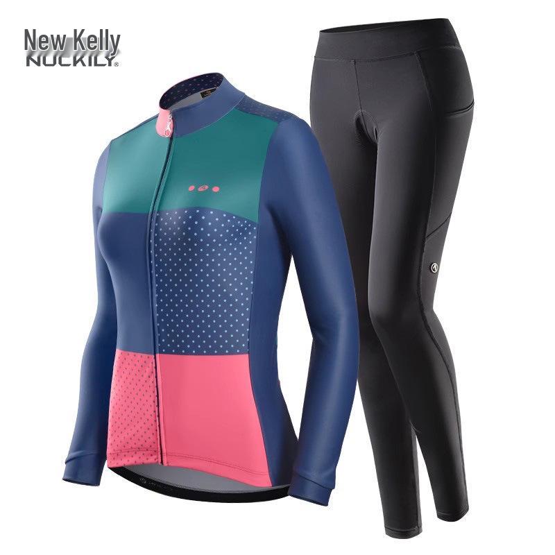 NUCKILY Women s Winter Fleece Cycling Jersey Set for Mountain Biking Extra Large