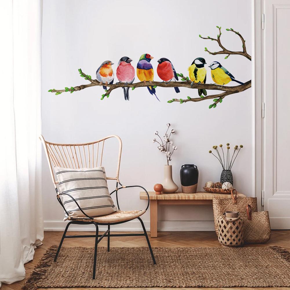 30*60cm Birds Branch Wall Stickers For Children's Kindergartens Wallpaper Mural Decal Stickers Q8S3
