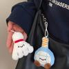 2Pcs Racquet Pendant Keychain Cute Plush Small Pendant Bag Hanging Decoration Car Keyring Accessories Couples Gift