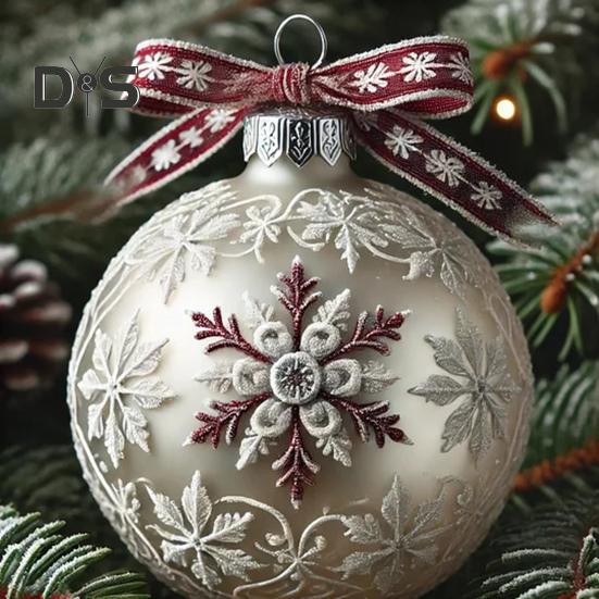 Ornament de Crăciun cu planetă de basm 3D Globuri de zăpadă Pom de Crăciun Fulg de zăpadă Ren Decorat agățat pentru decorarea casei de vacanță