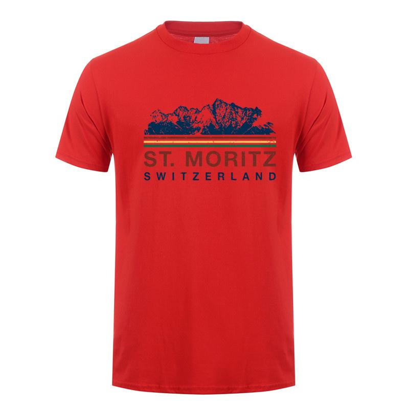 St Moritz Switzerland T Shirt Summer Graphic Unisex Cotton Tshirts Fashion Short Sleeve Dad Gift Oversized Tees DY307