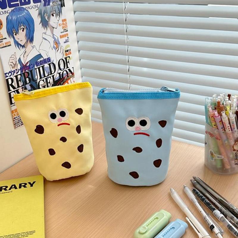 Foldable Pen Holder Pen Bag Funny Cookie Pencil Case Girl Cosmetic Bag Portable Storage Bag Student Stationery Gifts
