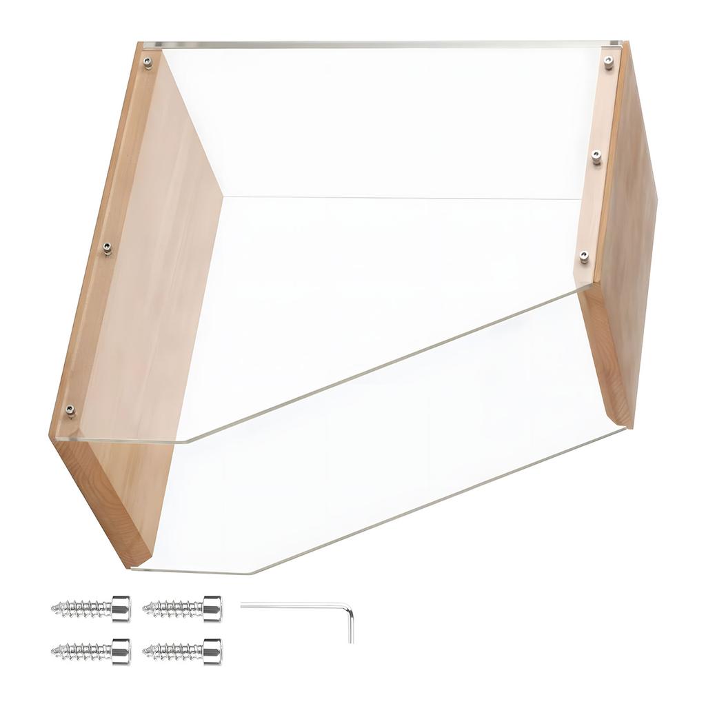 Elegant Acrylic And Wood Record Album Organiser With Spacious Design Books And Magazines Display Rack