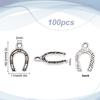Tibetan Style Alloy Pendant Enamel Settings, Horse Shoes, Antique Silver, 16.5x11x1mm, Hole: 2mm, 100pcs/box
