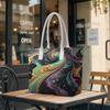 Fashion Swirl Print Tote Bag Casual Large Capacity Shoulder Handbag for Daily Use