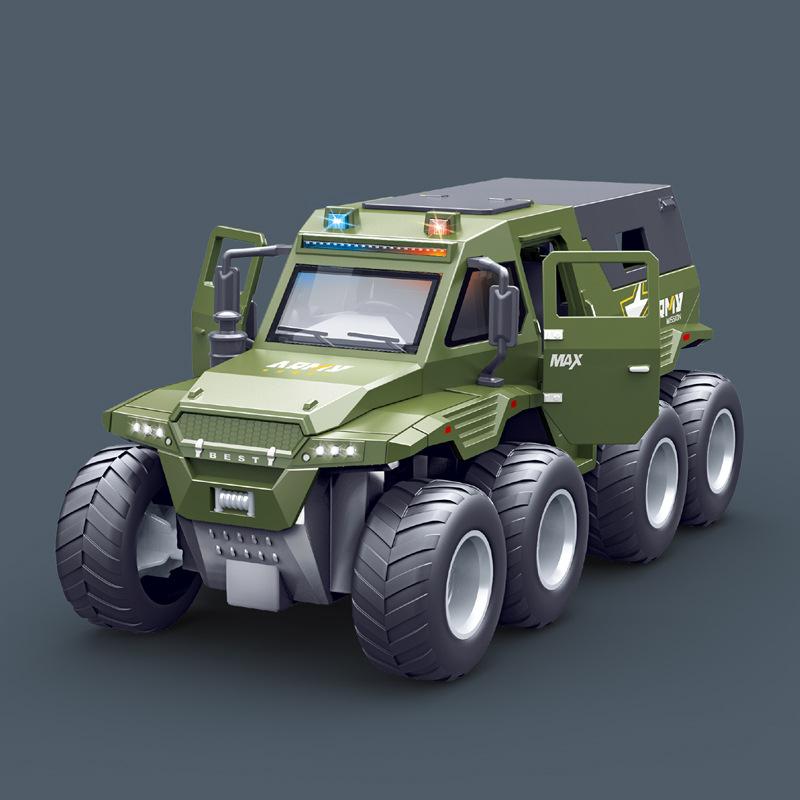 

Wheeled Eight Off Road Vehicle Inertia Toy Car With Sound And Light Function зелений