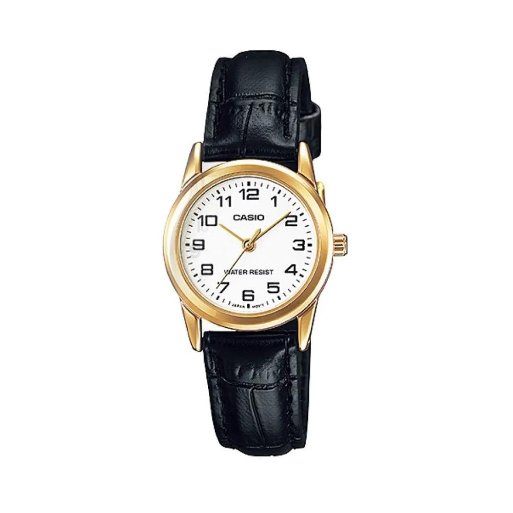 Cio Black Vintage Leather Watch Analog CSAT Watch LTP-V001GL-7B