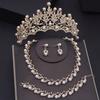Rhinestone Pearls Bridal Jewelry Sets for Women Tiaras Earrings Necklace Sets Wedding Crown Bride Jewelry Set Accessories