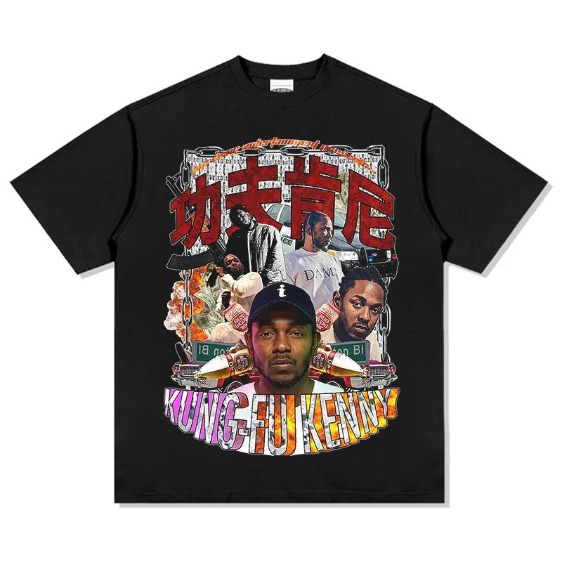 Kendrick Lamar Kung Fu Kenny Graphic T-Shirt Oversized Men Women Unisex Retro Punk Vintage Cotton Breathable Streetwear Fashion Clothing