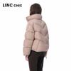 Jinyujie Women's Loose Fit Stand Collar Short Down Jacket