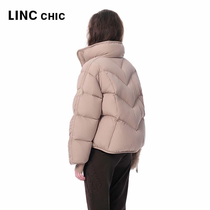 Jinyujie Women's Loose Fit Stand Collar Short Down Jacket