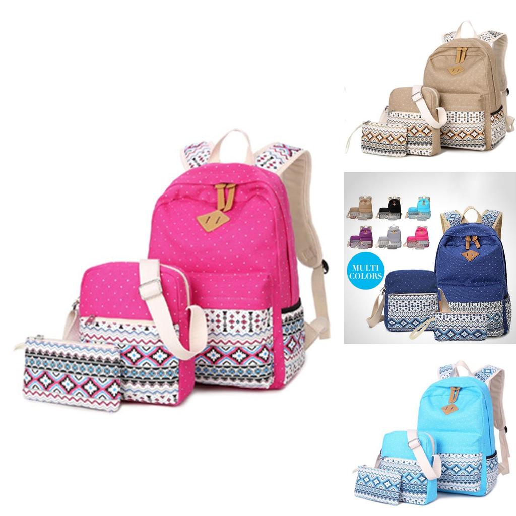 Stylish Premium Quality 3pcs/set Backpack Women Travel Bookbags School Bags For Teenage Girls