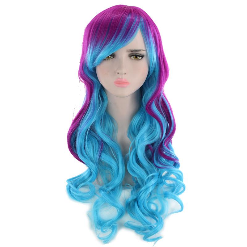 Cos anime Perücke pink Lolita süß Lolita Doppelknoten Halloween Farbe langes lockiges Haar