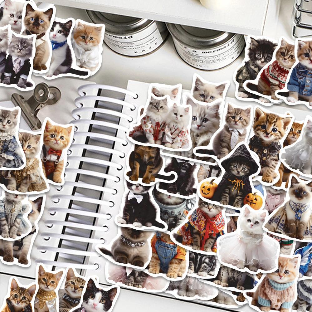 50PCS Cute Cat Animals Kawaii DIY Stickers For Waterproof Skateboard Laptop Phone Diary Car Vinyl PVC Decoration Stickers